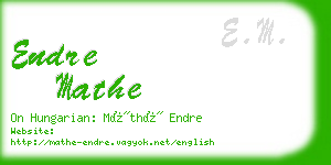 endre mathe business card